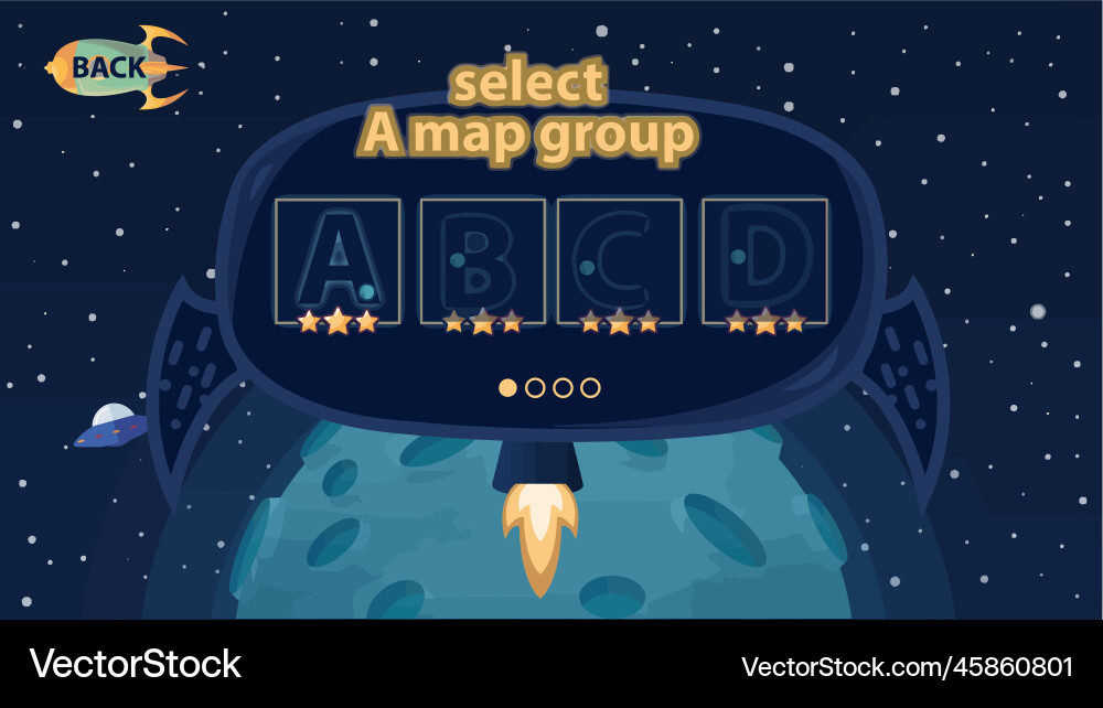 Complete set of level button game ui pop-up icon vector image