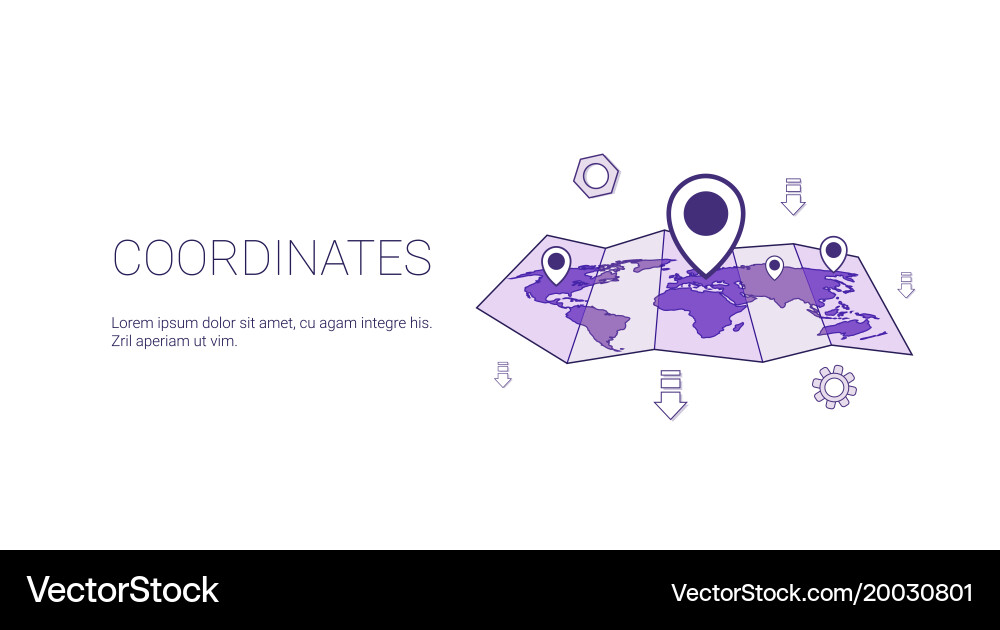 Coordinates geographical location concept web vector image