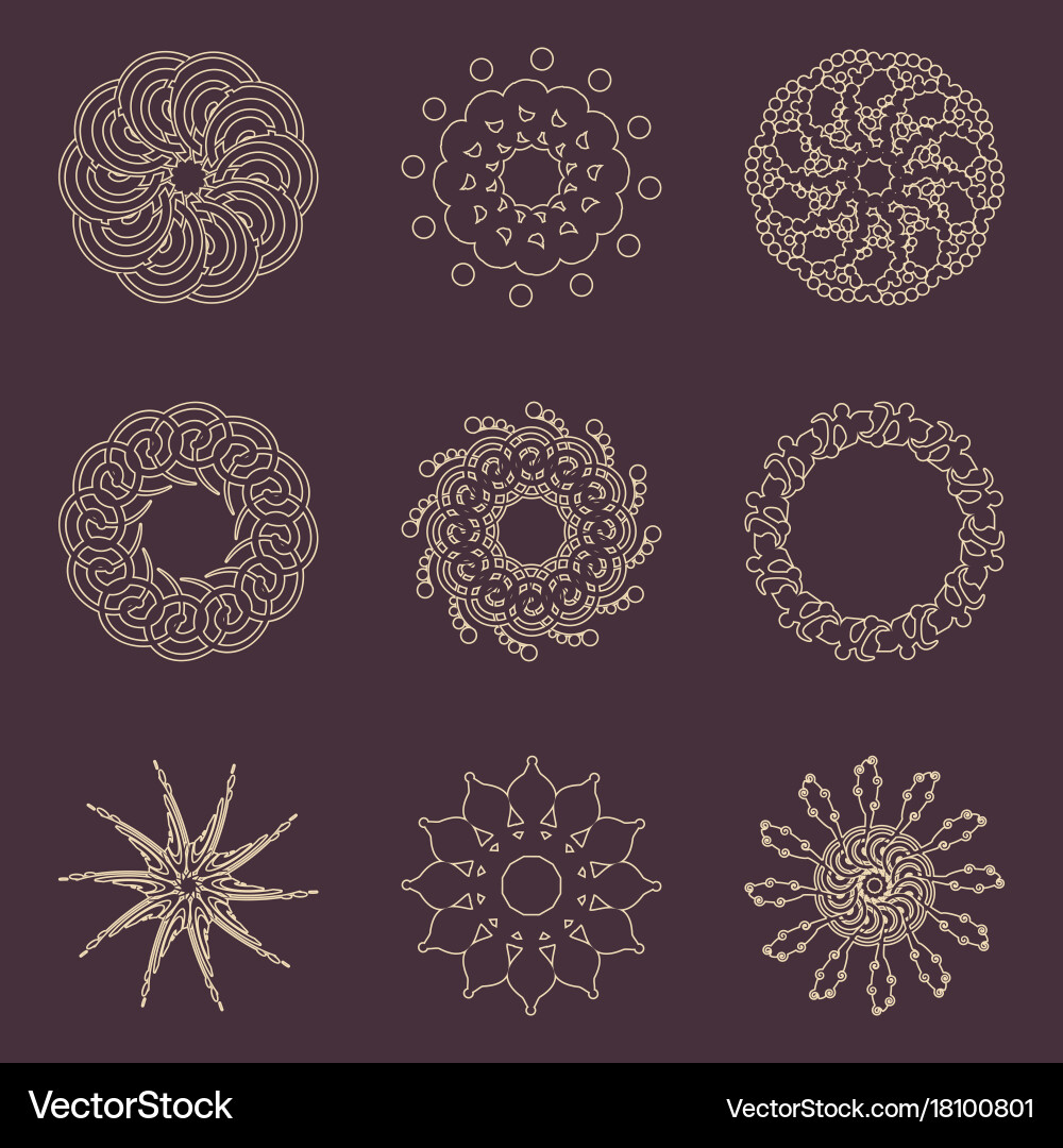 Decorative design elements patterns set Vector Image