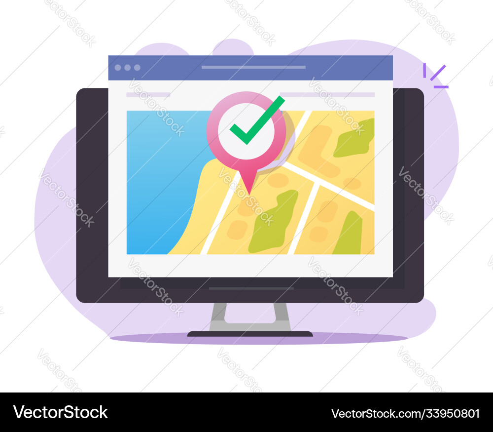 Digital map gps web location online and pin Digital map gps web location online and pin vector image