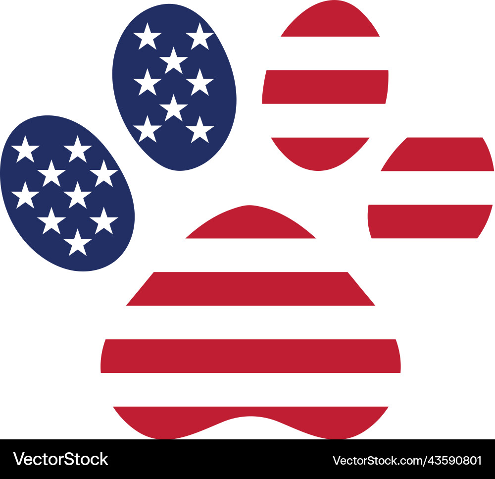 Dog Paws with American Flag Vector Image