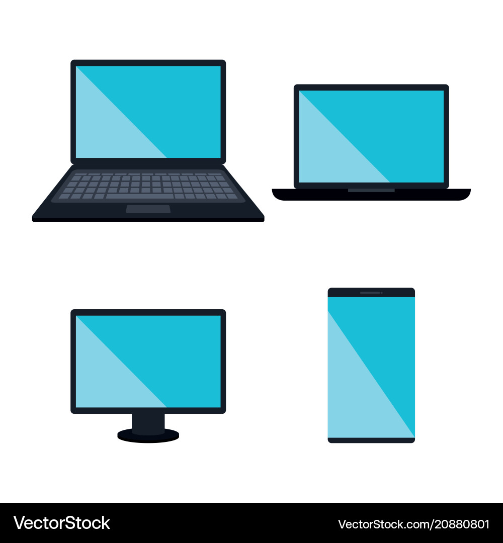 Electronics devices set icons Electronics devices set icons vector image