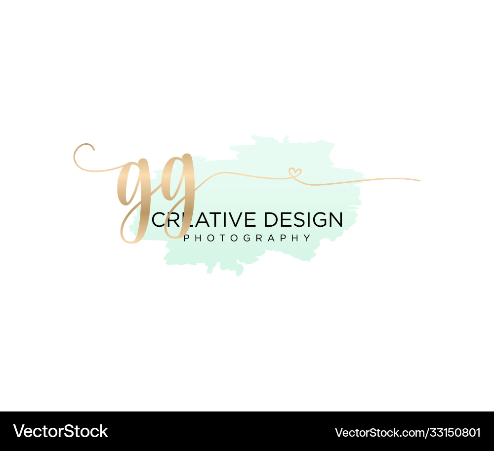Elegant Initial GG Brush Script Logo vector image