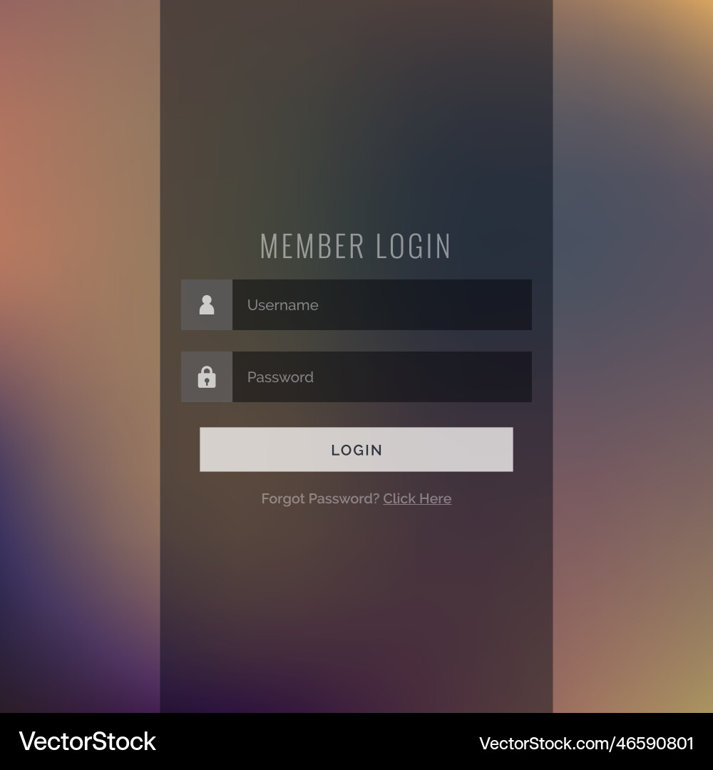 Flat modern login form ui template design vector image
