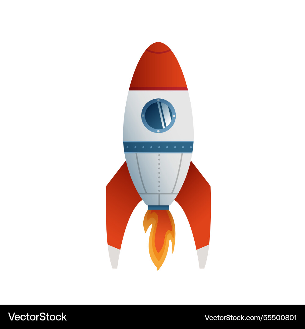 Flat style of a rocket on white background Vector Image