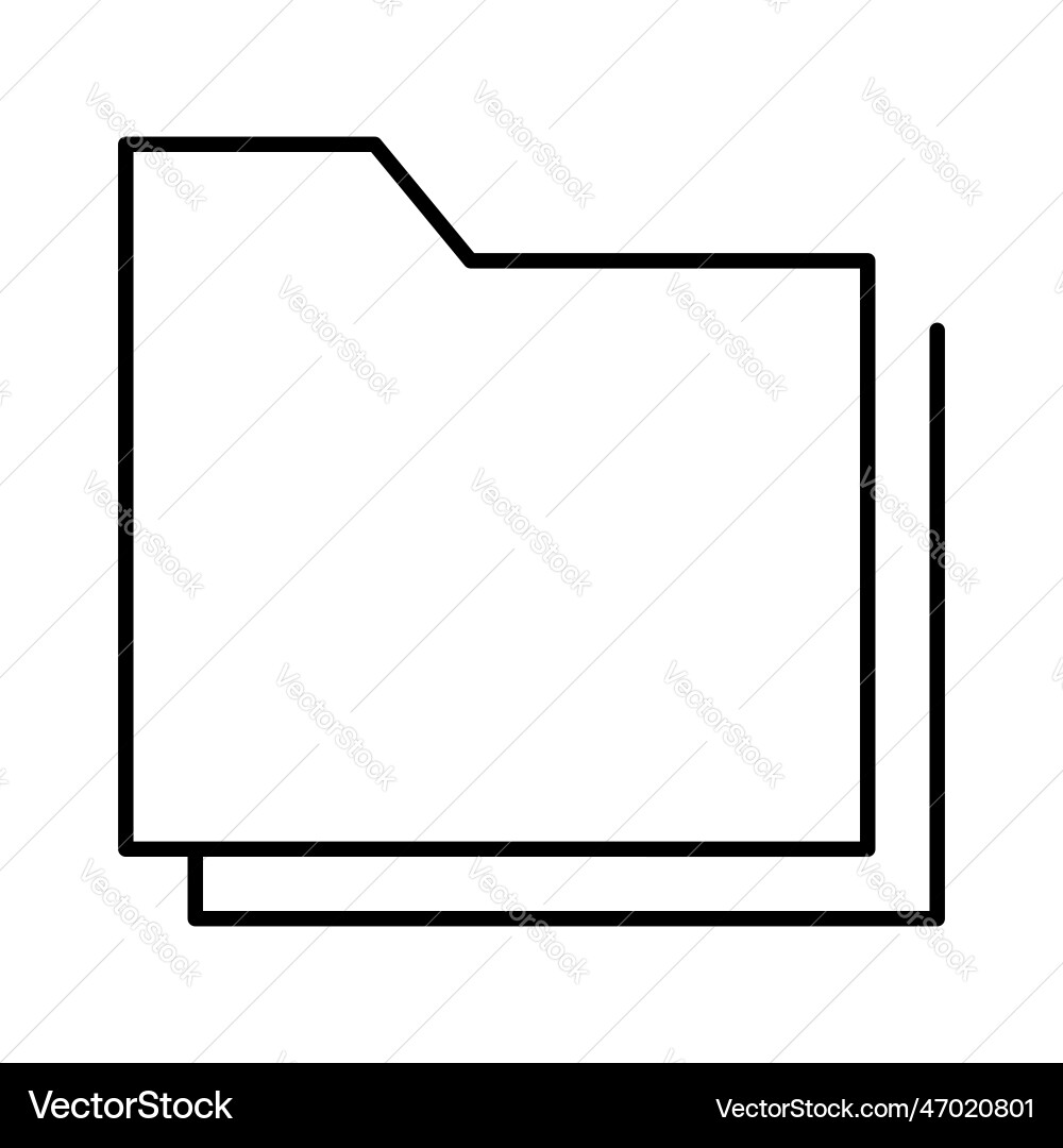Folder file document button thin line icon outline Vector Image