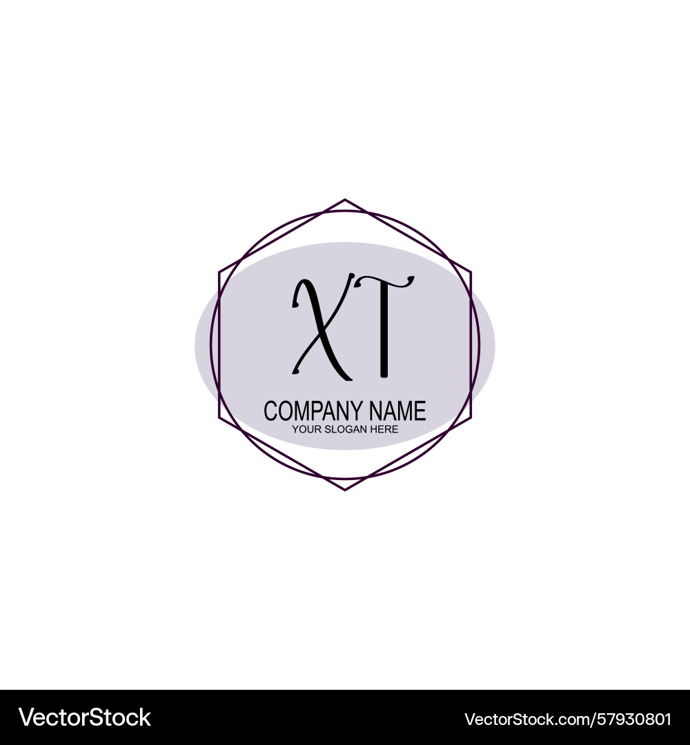 Handwriting logo concepts with initial xt Vector Image