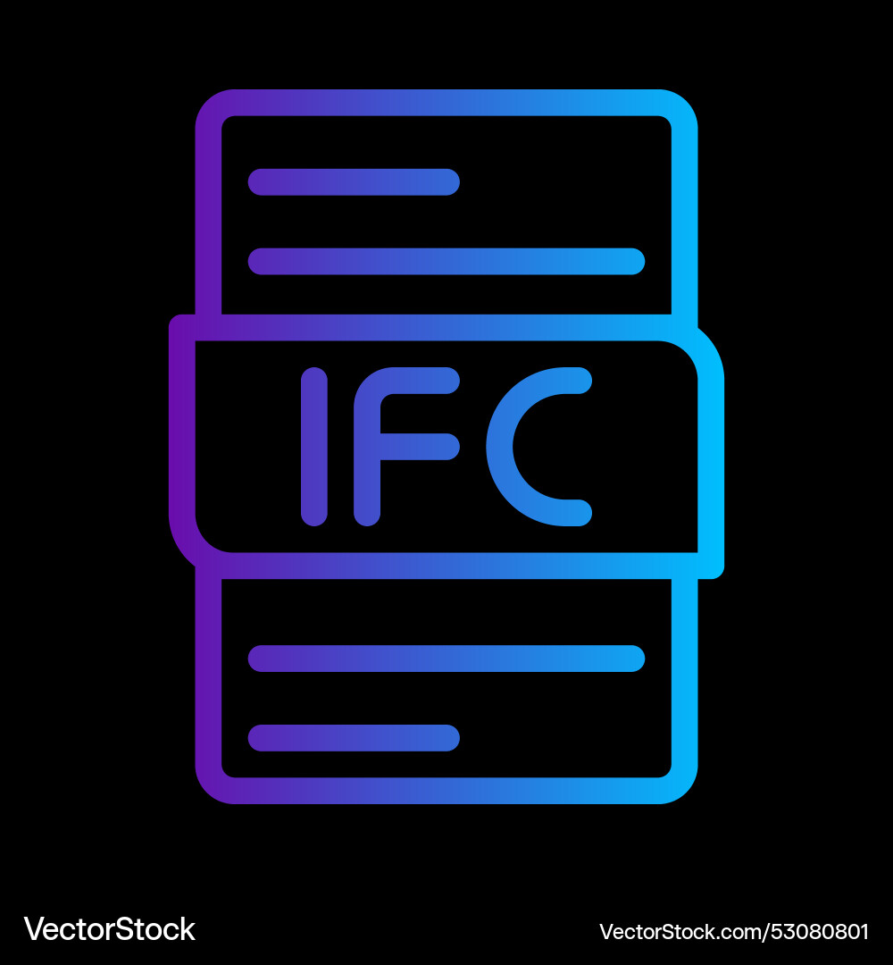 Ifc file type gradient icon extension document Ifc file type gradient icon extension document Vector Image