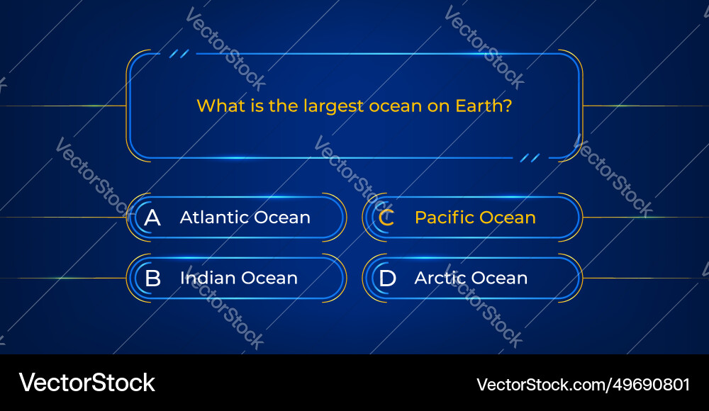 Intellectual quiz game answer options menu frames Intellectual quiz game answer options menu frames vector image