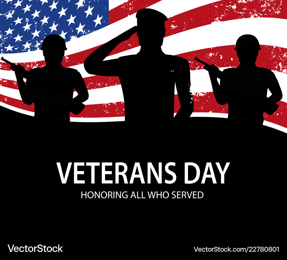 Memorial Day Soldiers with Flag vector image