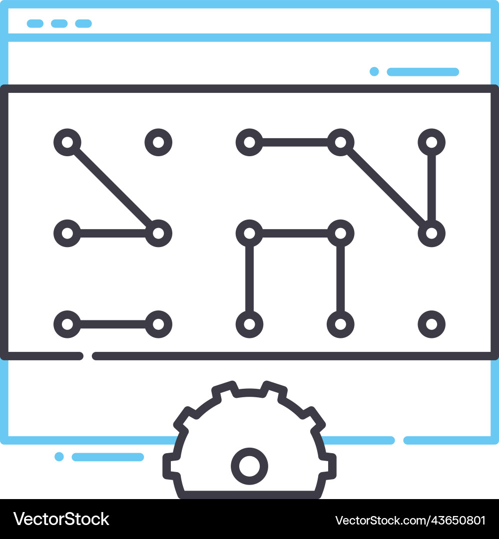 Pattern system line icon outline symbol Pattern system line icon outline symbol vector image