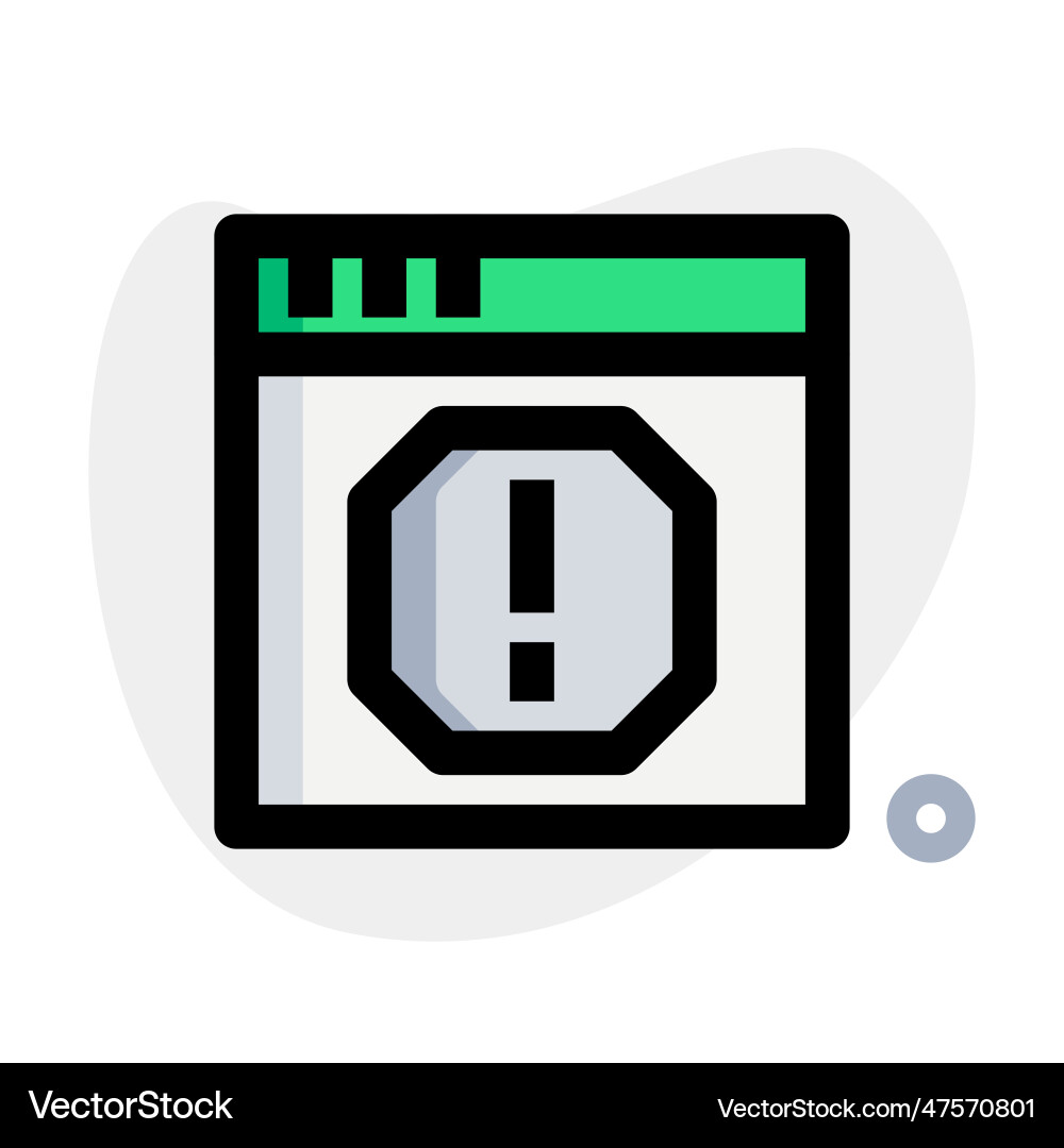 Risk for browser with an exclamation mark vector image