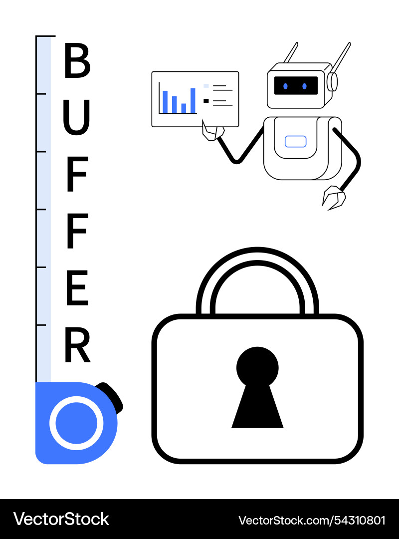 Robot presenting data with a bar chart large Robot presenting data with a bar chart large Vector Image