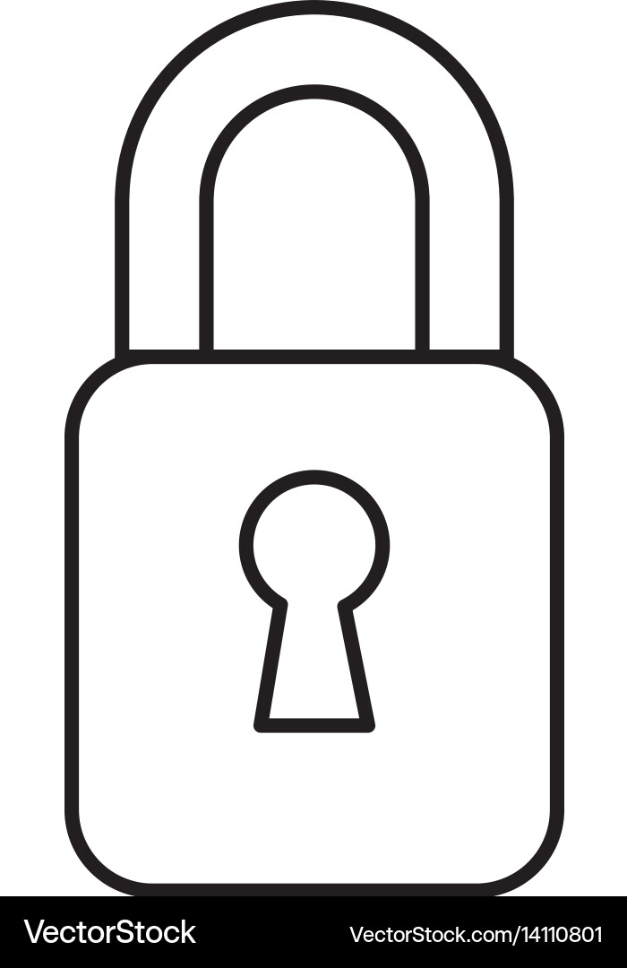 Safe padlock isolated icon Royalty Free Vector Image