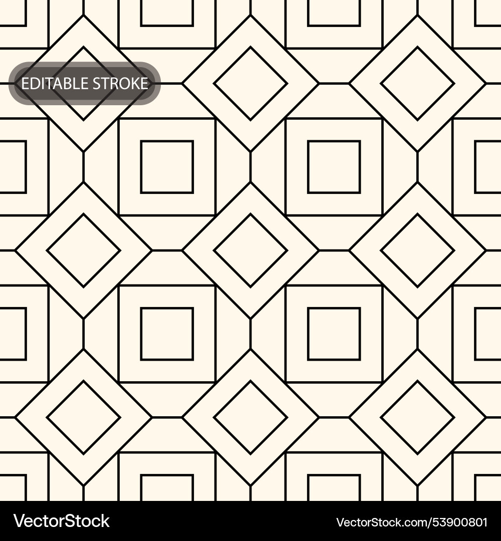 Seamless geometric pattern with editable stroke Vector Image