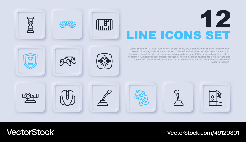 Set line gear shifter case of computer game Set line gear shifter case of computer game vector image