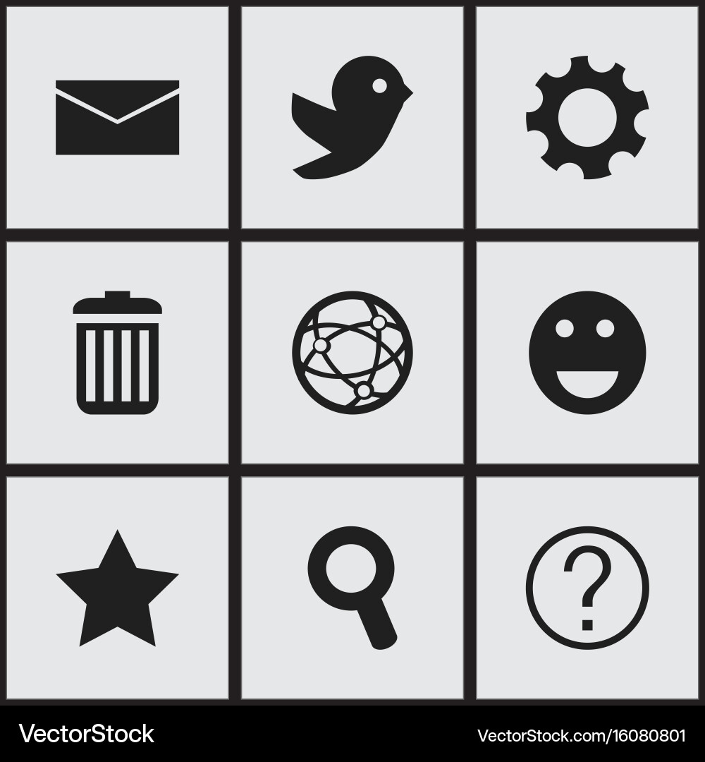 Set of 9 editable web icons includes symbols Vector Image
