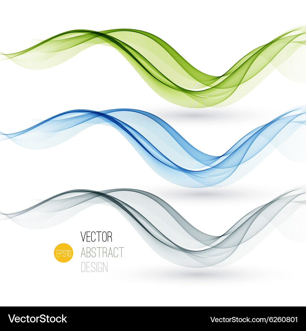Set of abstract waves vector image