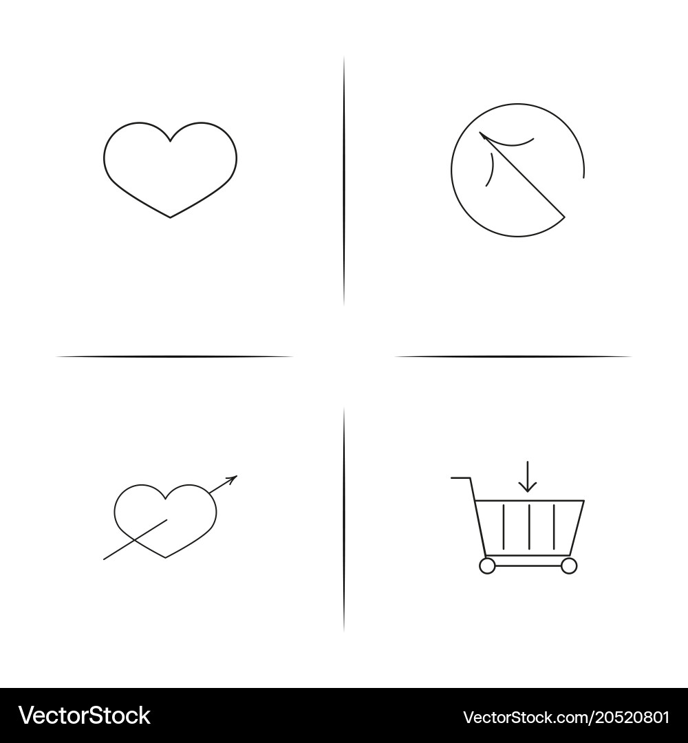 Simple Linear Icon Set - Outlined vector image