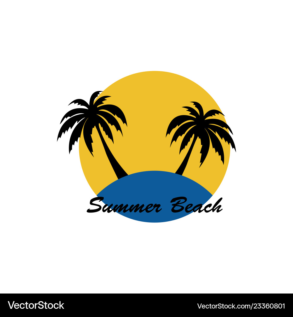 Sommer Strand Logo Sommer Strand Logo vektorbild