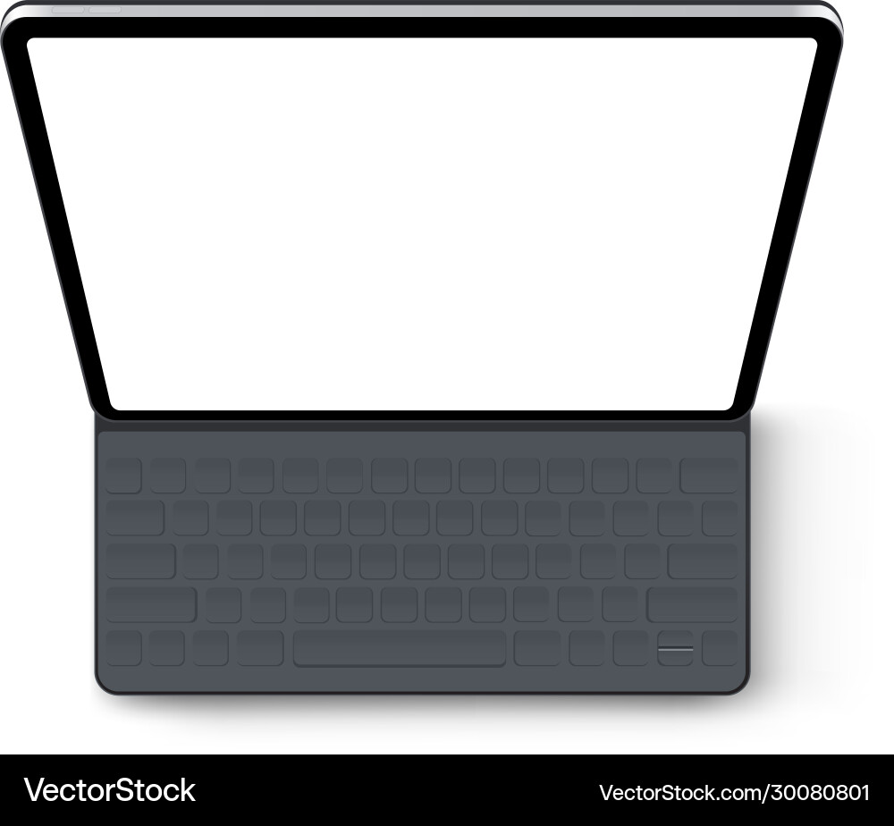 Tablet with Keyboard Mockup vector image