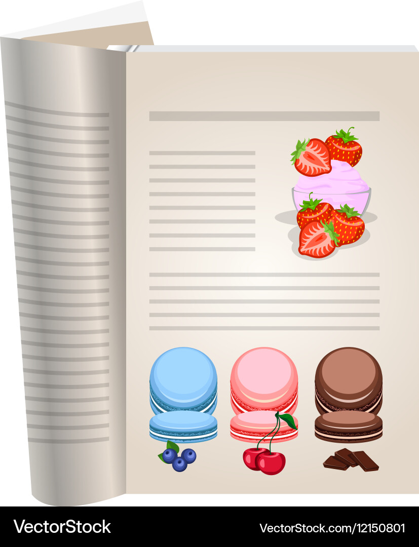 Template pages of a cookbook vector image