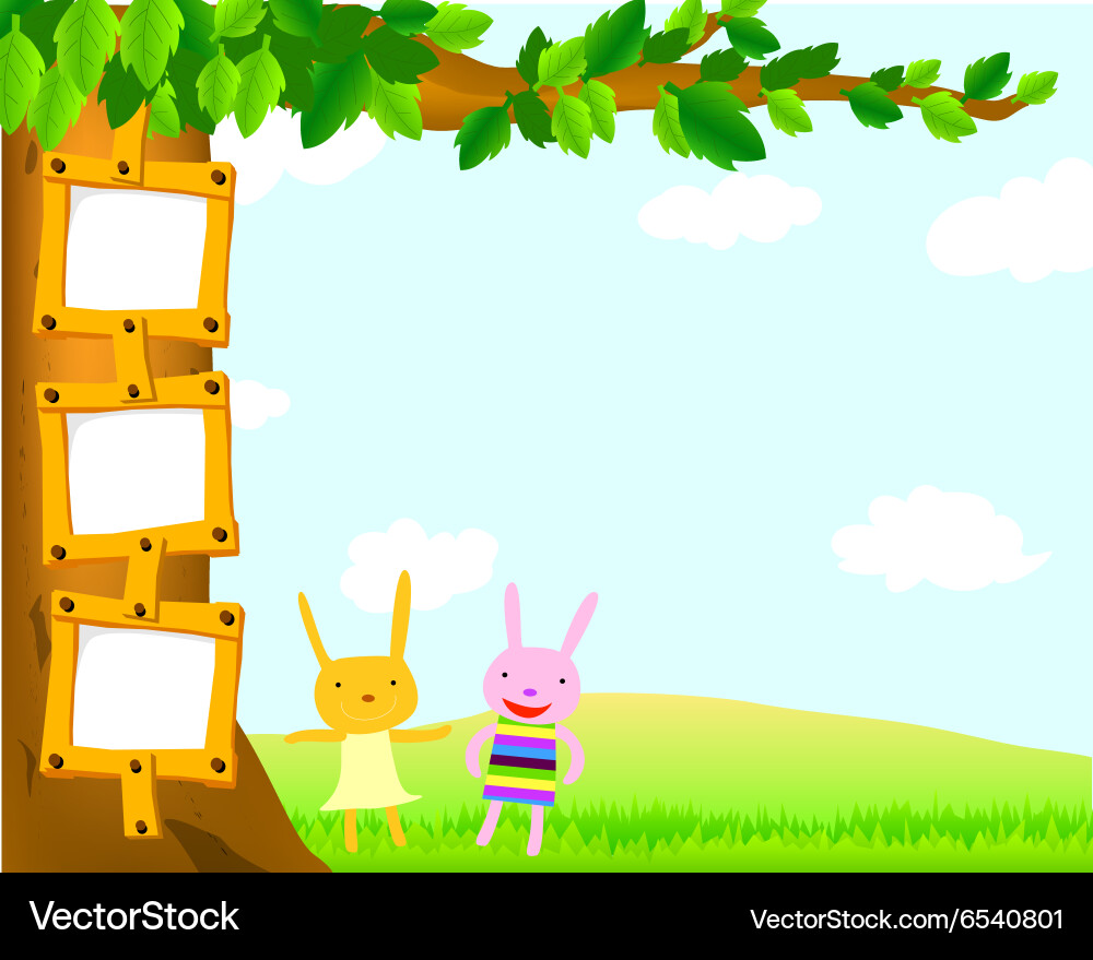 Template tree rabbit vector image
