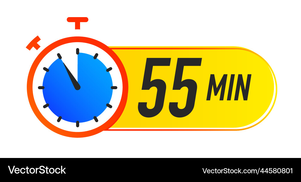 Timer icon 55 minutes colorful style Timer icon 55 minutes colorful style vector image