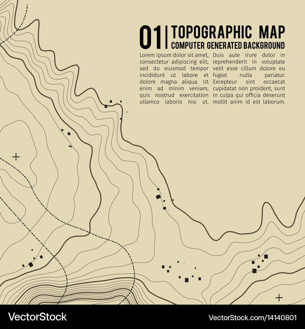 Topographic map background with space for copy Vector Image