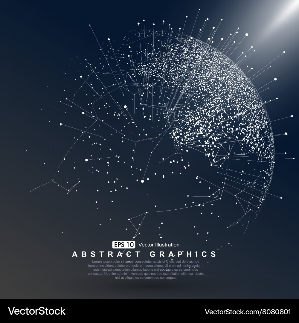 World map point line composition representing vector image