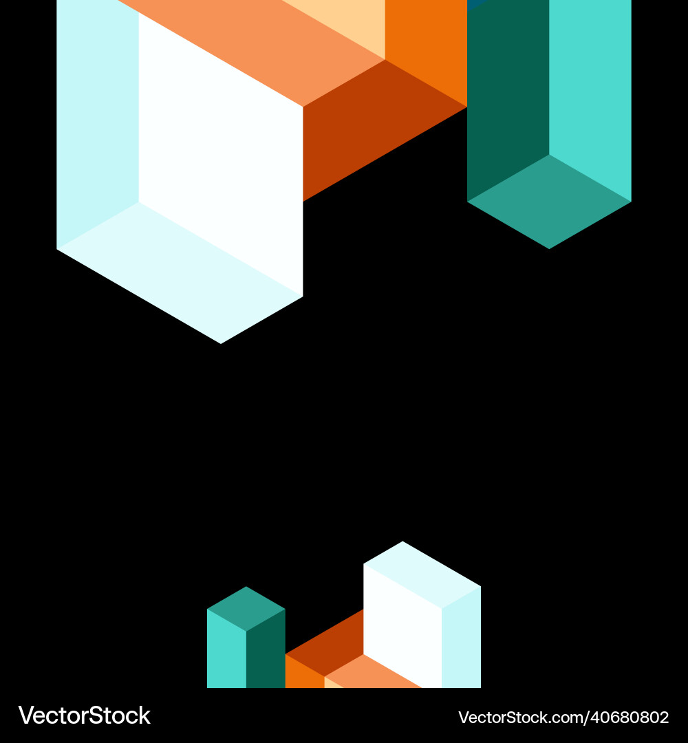 Abstract background 3d cubes cubic elements vector image