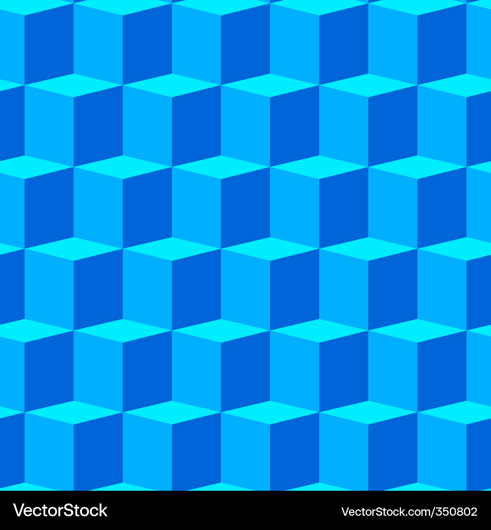 Blue 3D Cube Pattern Background Vector Image