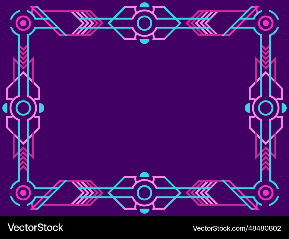 Cyberpunk frame linear border in futuristic Cyberpunk frame linear border in futuristic Vector Image
