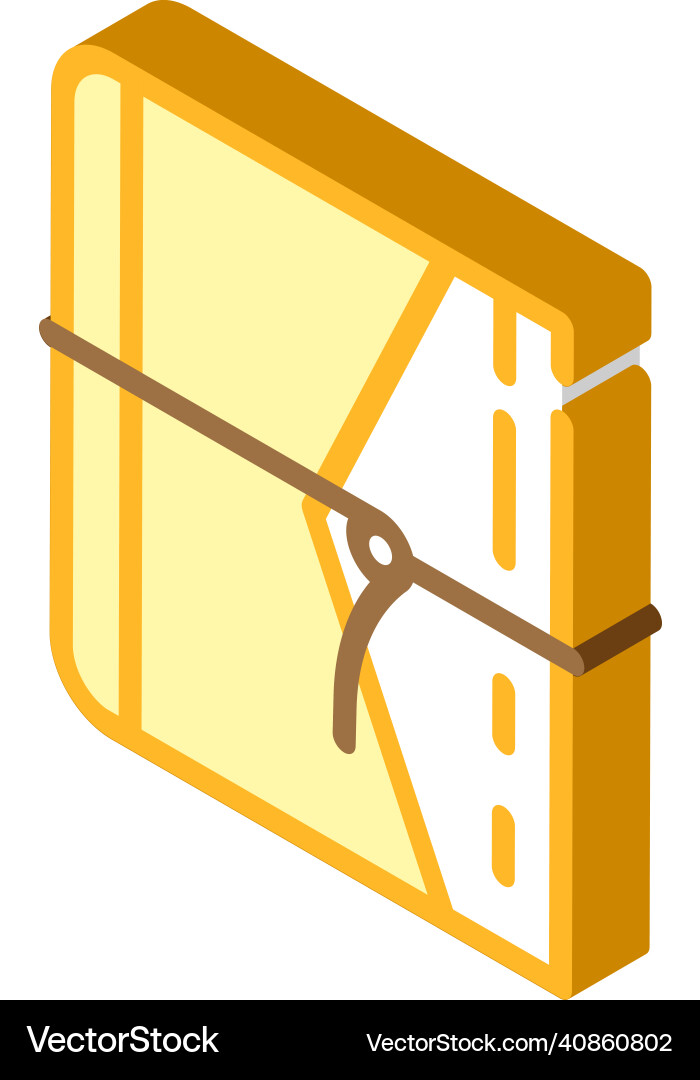 Diary with string isometric icon Diary with string isometric icon vector image