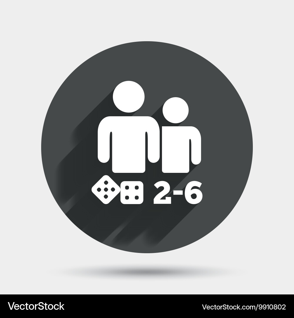 Dice Game Player Count - 2-6 vector image