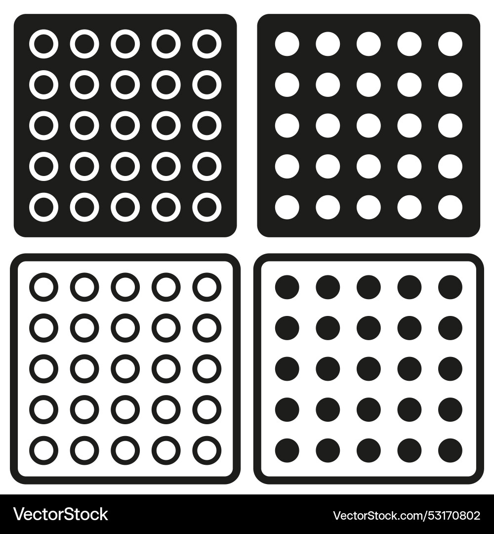 Dot pattern icons square grid geometric design Dot pattern icons square grid geometric design vector image