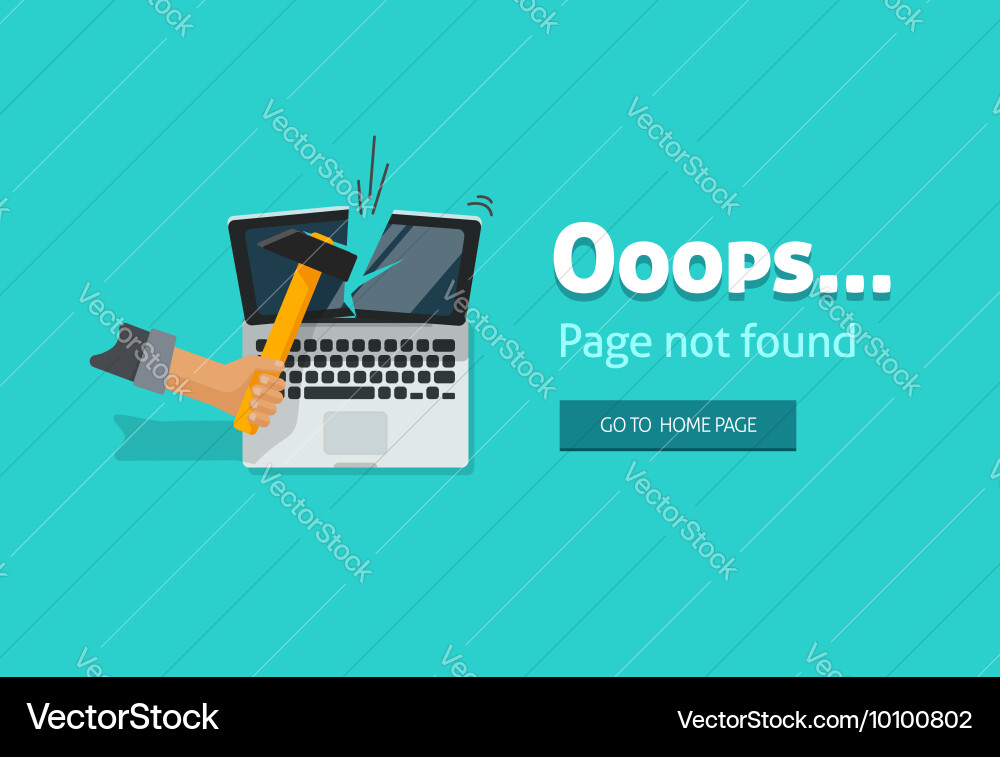 Error page 404 not found design Vector Image