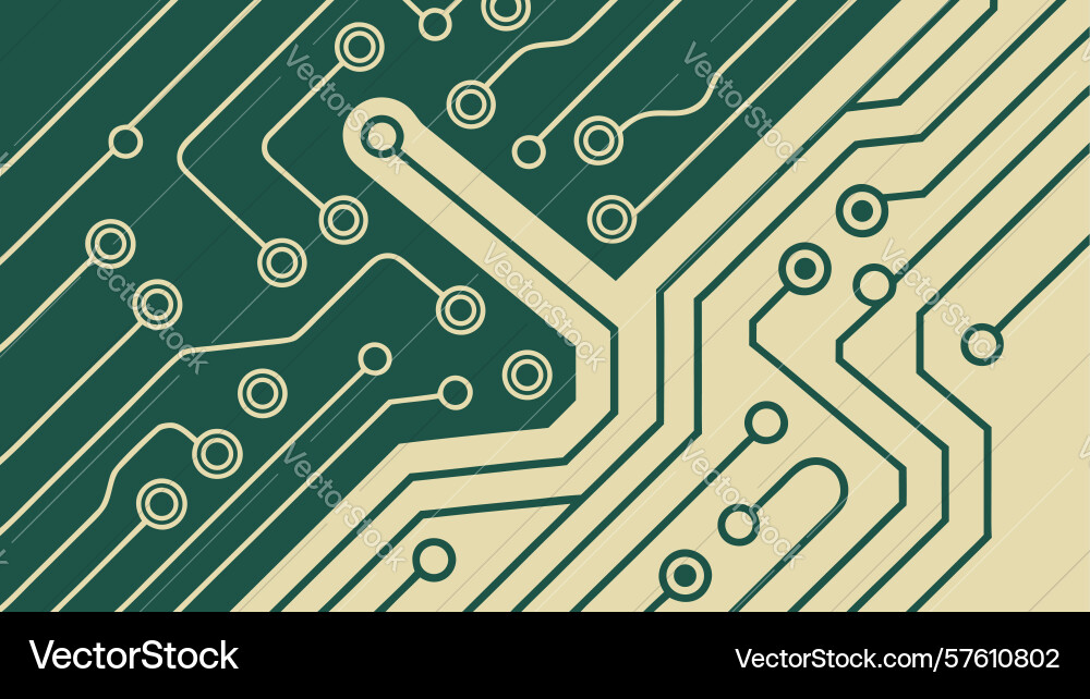Green circuit board pattern background design vector image