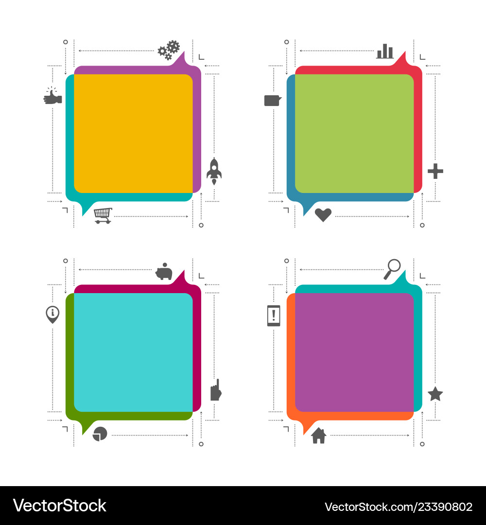 Information text boxes set in flat style Vector Image