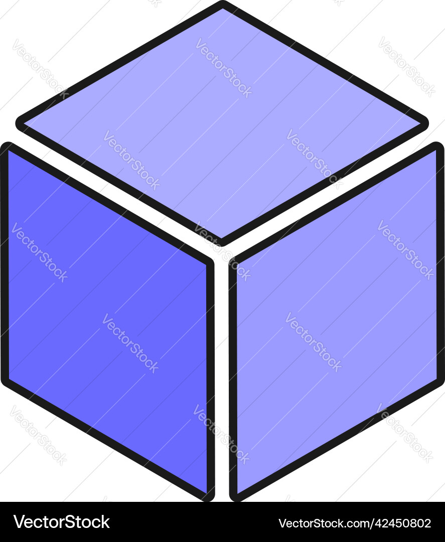 Isometric cube element icon cubist abstract 3d Isometric cube element icon cubist abstract 3d vector image