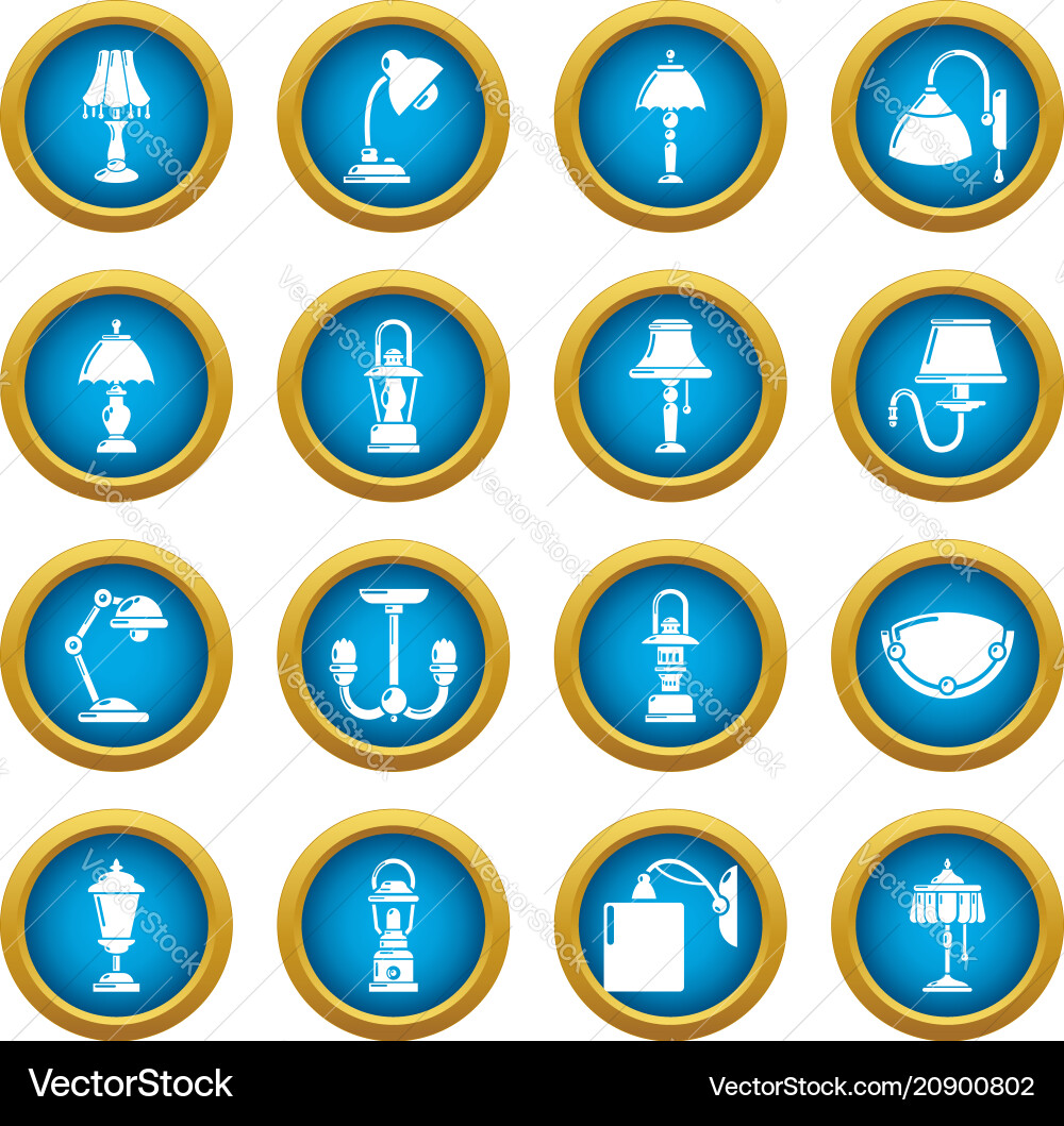 Lamp icons set simple style Vector Image