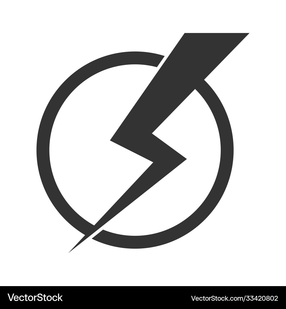 Lightning breaks circle simple Vector Image