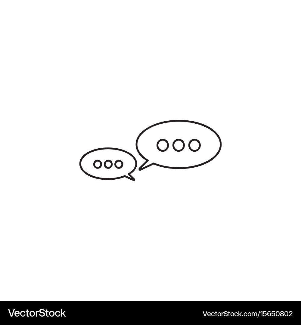 Message bubbles thin line icon chat outline vector image