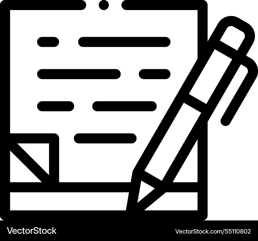 Note icon thin linear style design isolated Note icon thin linear style design isolated vector image