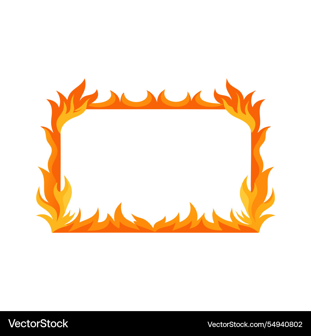 Orange hot fire frame border set isolated flat – Royalty-Free Vector |  VectorStock, image size:1000x1080