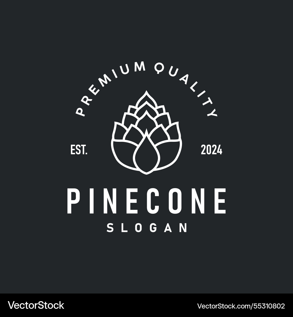 Pinecone logo simple minimalist design pine tree Pinecone logo simple minimalist design pine tree vector image