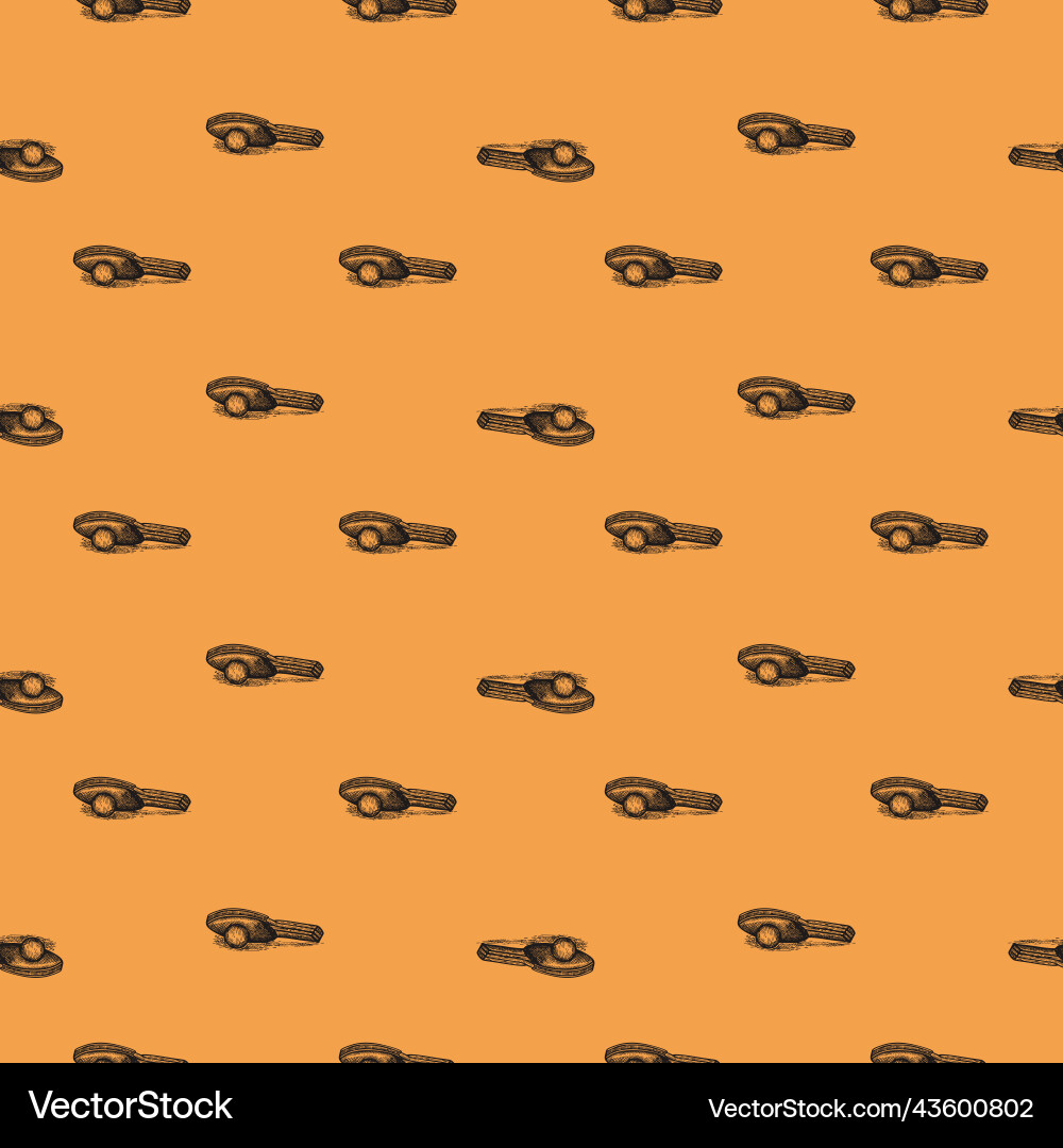 Ping pong racket engraved seamless pattern Ping pong racket engraved seamless pattern Vector Image