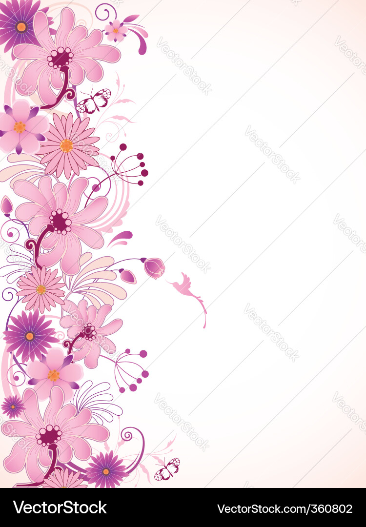 Pink floral background Royalty Free Vector Image