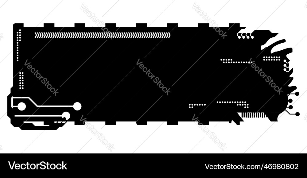 Rectangular design clipart in tech style isolated vector image