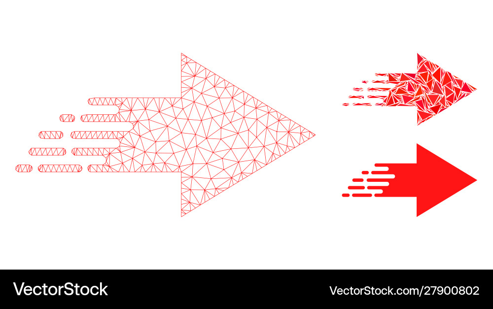 Rush move right mesh wire frame model Rush move right mesh wire frame model vector image